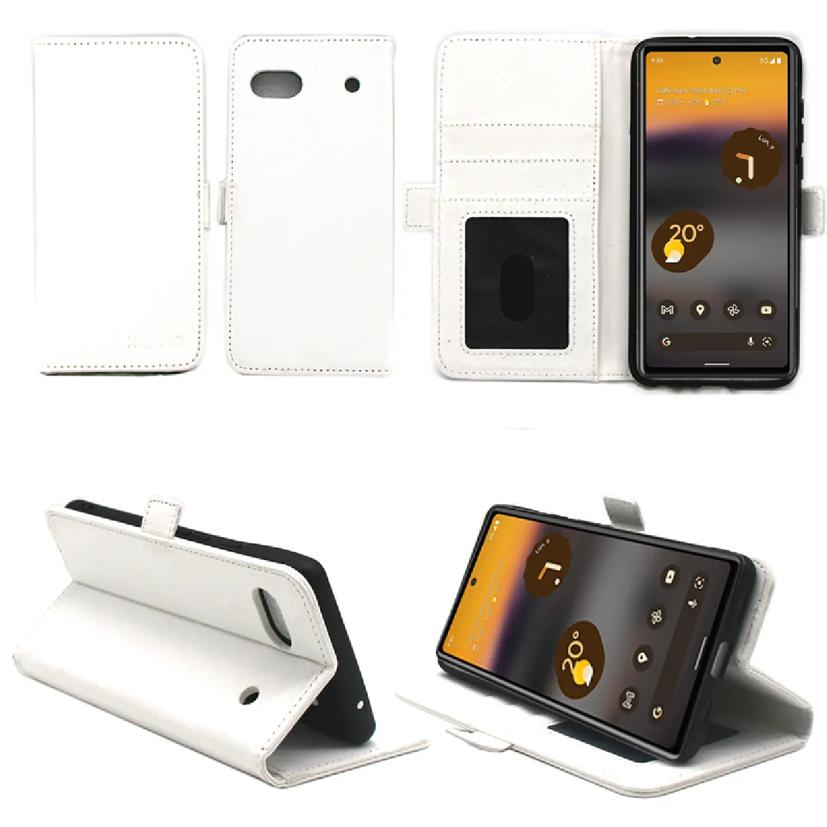 Xeptio Blanc Étui Portefeuille Google Pixel 6A 5G