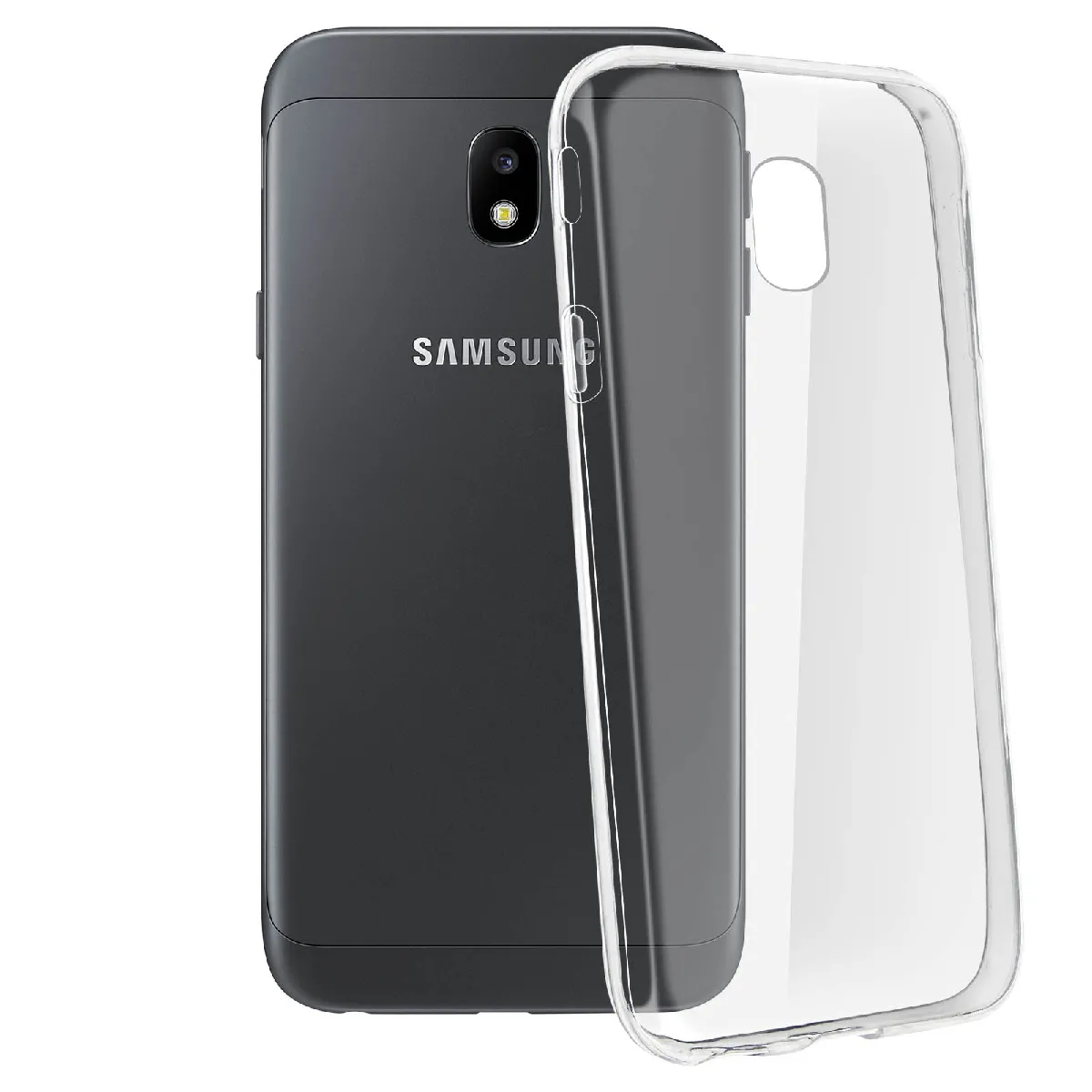 Avizar Coque Galaxy J3 2017 Protection Silicone Gel Ultra-Fine Transparent