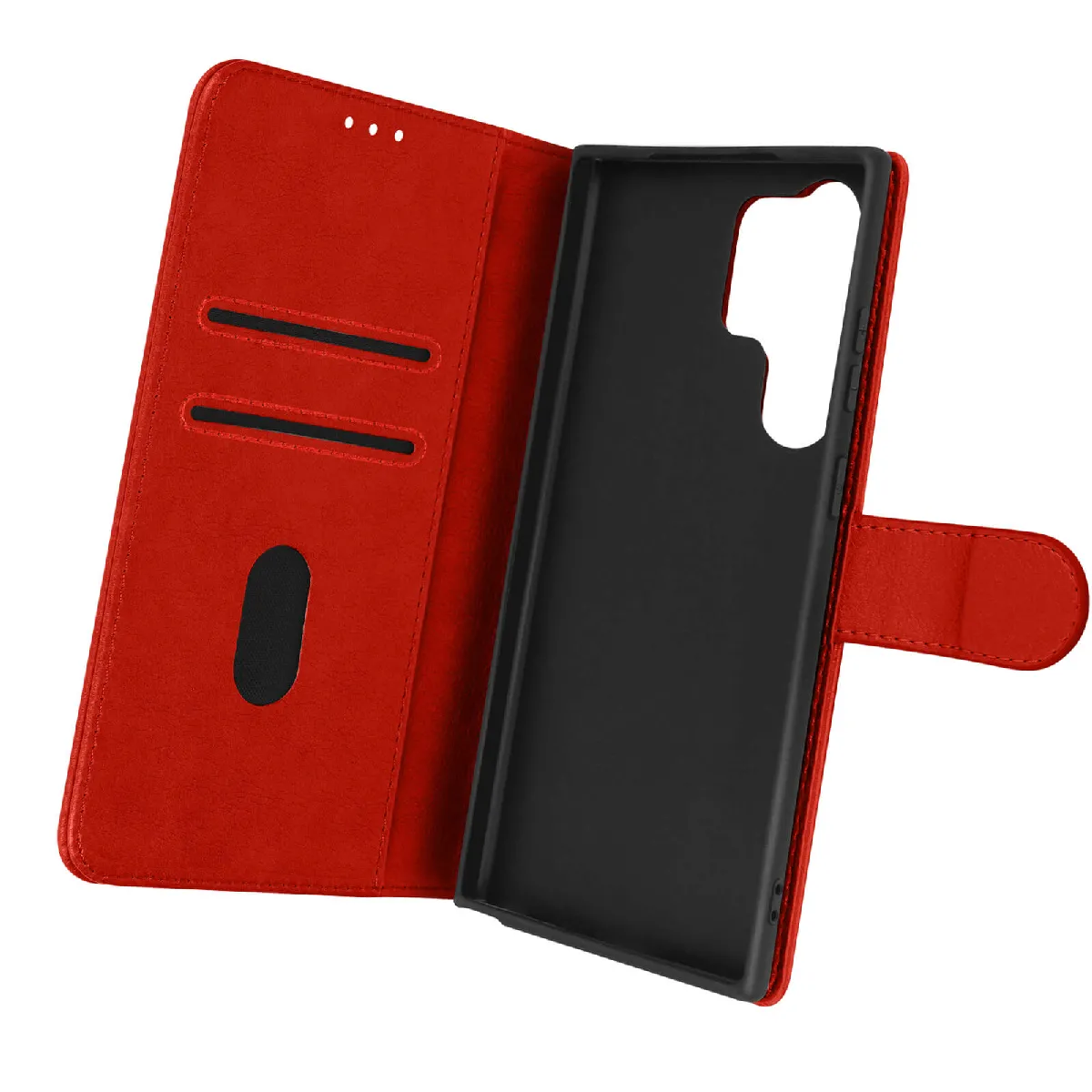 Avizar Rouge Housse Pour Samsung Galaxy S23 Ultra Portefeuille Et Support Vidéo
