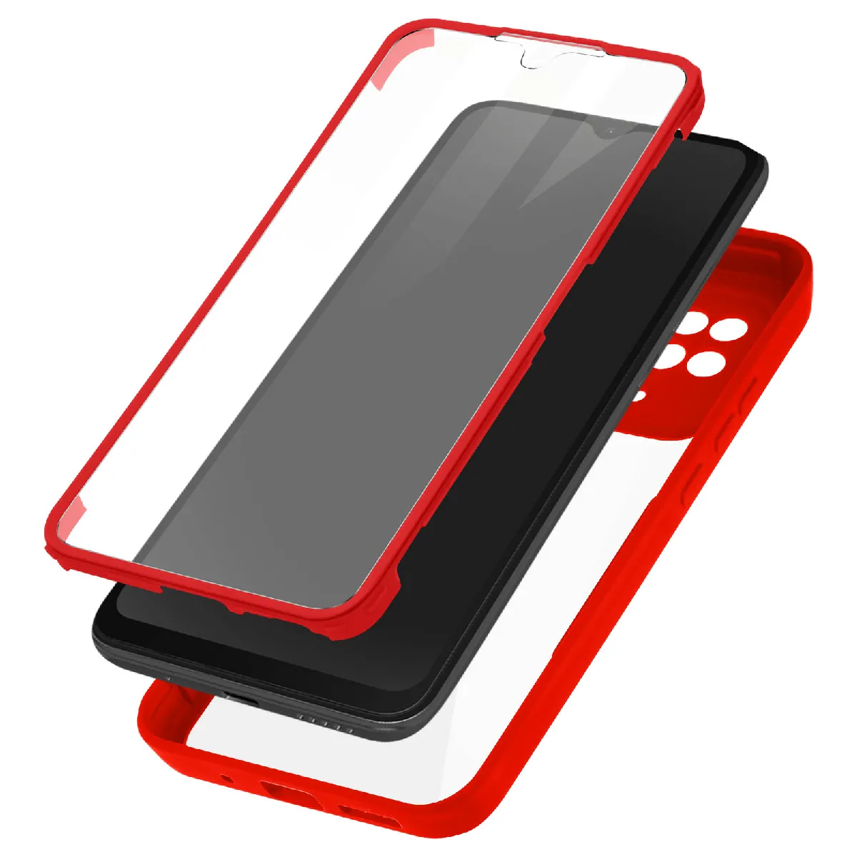 Avizar Rouge Coque Pour Xiaomi Redmi 10C Dos Plexiglas Et Avant Polymère Contour