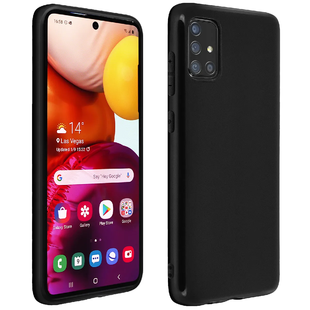 Avizar Noir Coque Pour Samsung Galaxy A51 Silicone Gel Flexible Résistant Ultra Fine