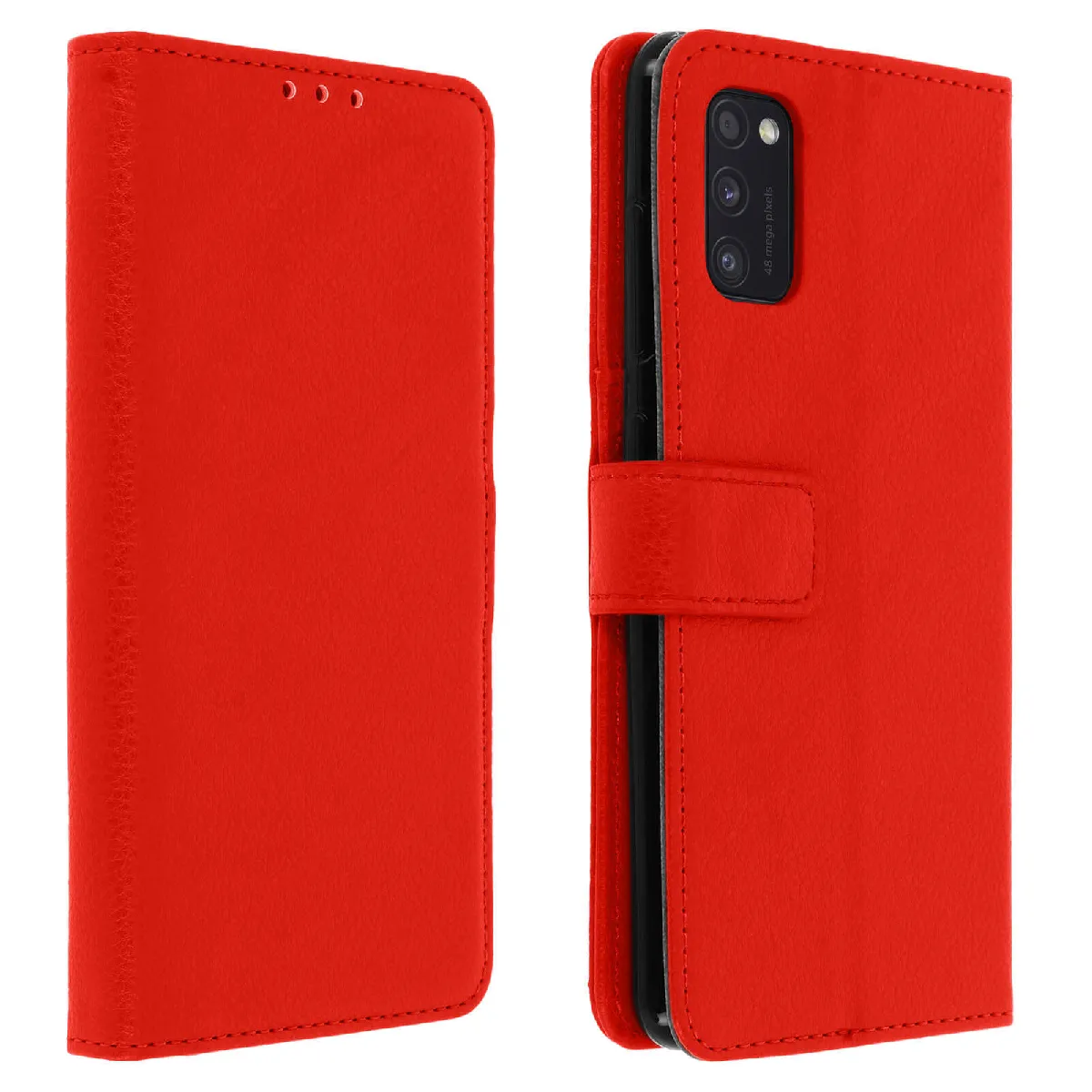 Avizar Rouge Housse Pour Samsung Galaxy A41 Étui Porte Carte Support Vidéo