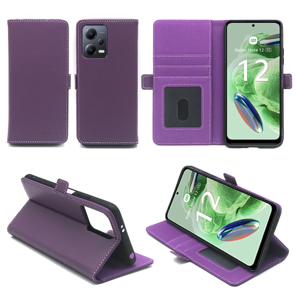 Xeptio Violet Étui Portefeuille Xiaomi Redmi Note 12 5G