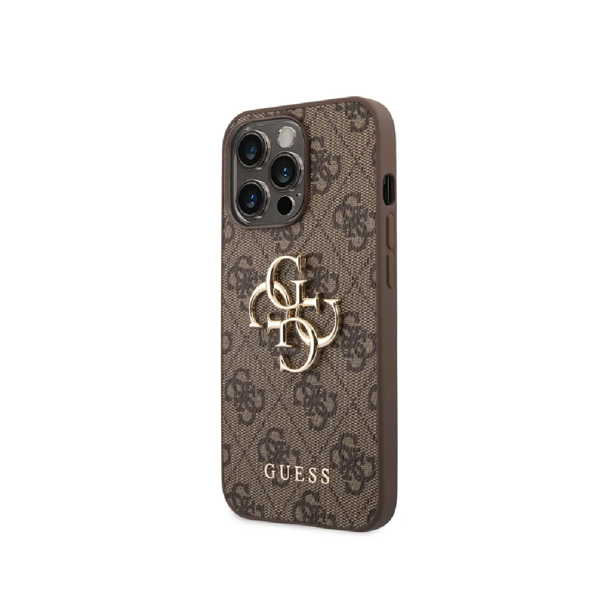 Guess Marron Coque 4G Metal Logo Backcover Pour Apple Iphone 14 Pro - Neuf - Image 3