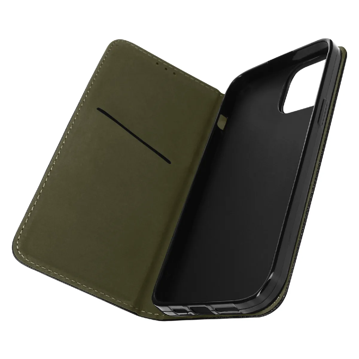 Avizar Noir Étui Iphone 14 Plus Clapet Magnétique Porte-Carte Fonction Support