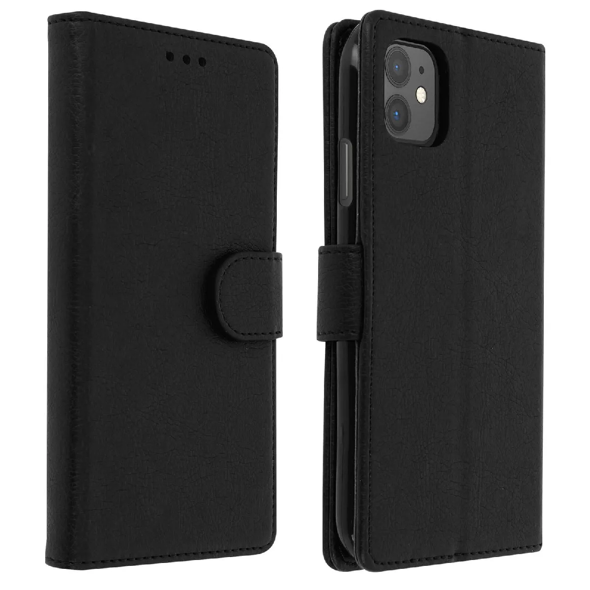 Avizar Noir Étui Pour Iphone 11 Housse Intégrale Porte-Cartes Fonction Support