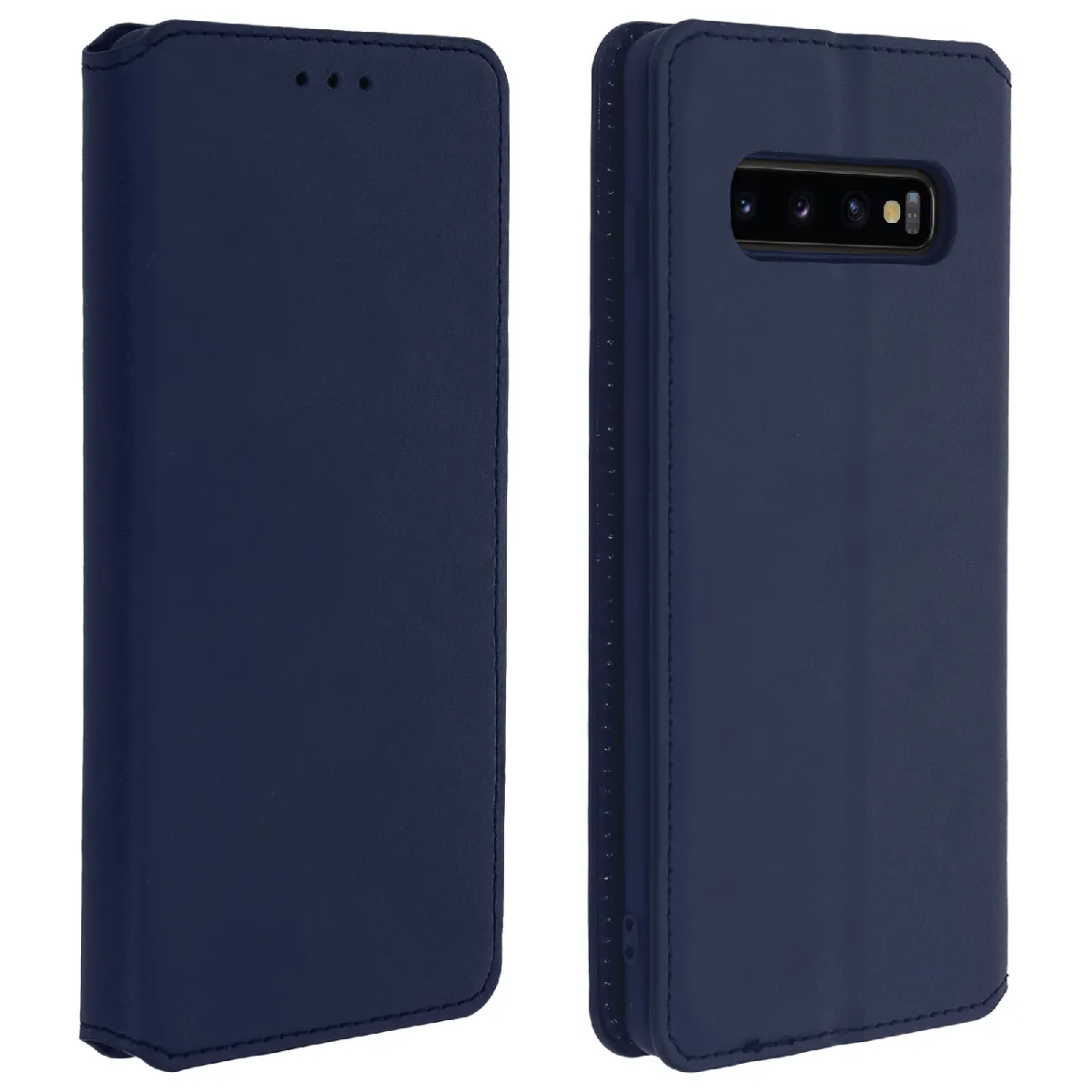 Avizar Bleu Housse Pour Samsung Galaxy S10 Étui Folio Portefeuille Fonction Support Nuit