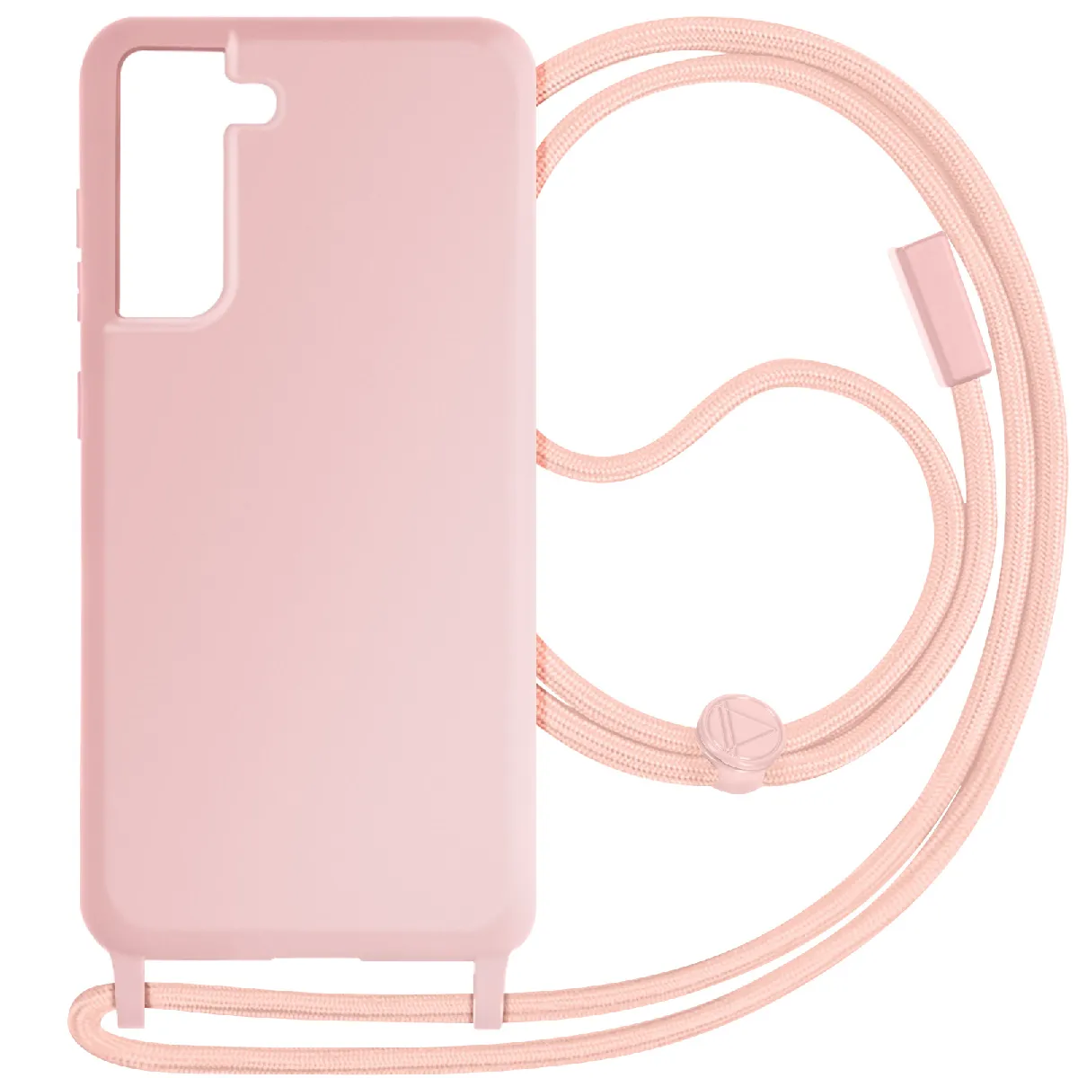 Avizar Rose/Clair Coque Cordon Pour Samsung Galaxy S21 Fe Semi-Rigide Lanière 80Cm
