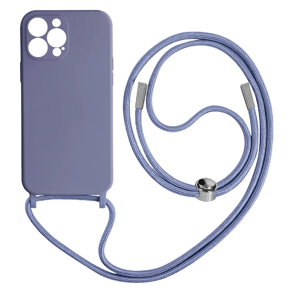 Avizar Coque Cordon Pour Iphone 13 Pro Semi-Rigide Avec Lanière Tour Du Cou 80Cm Lavande