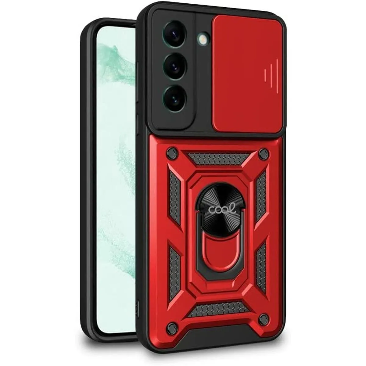 COOL  funda hard ring rojo para samsung galaxy s22 plus s906