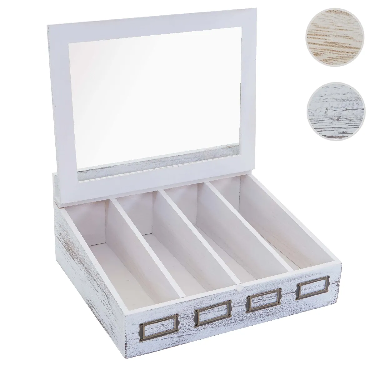 Mendler Blanc Boîte À Couverts En Bois