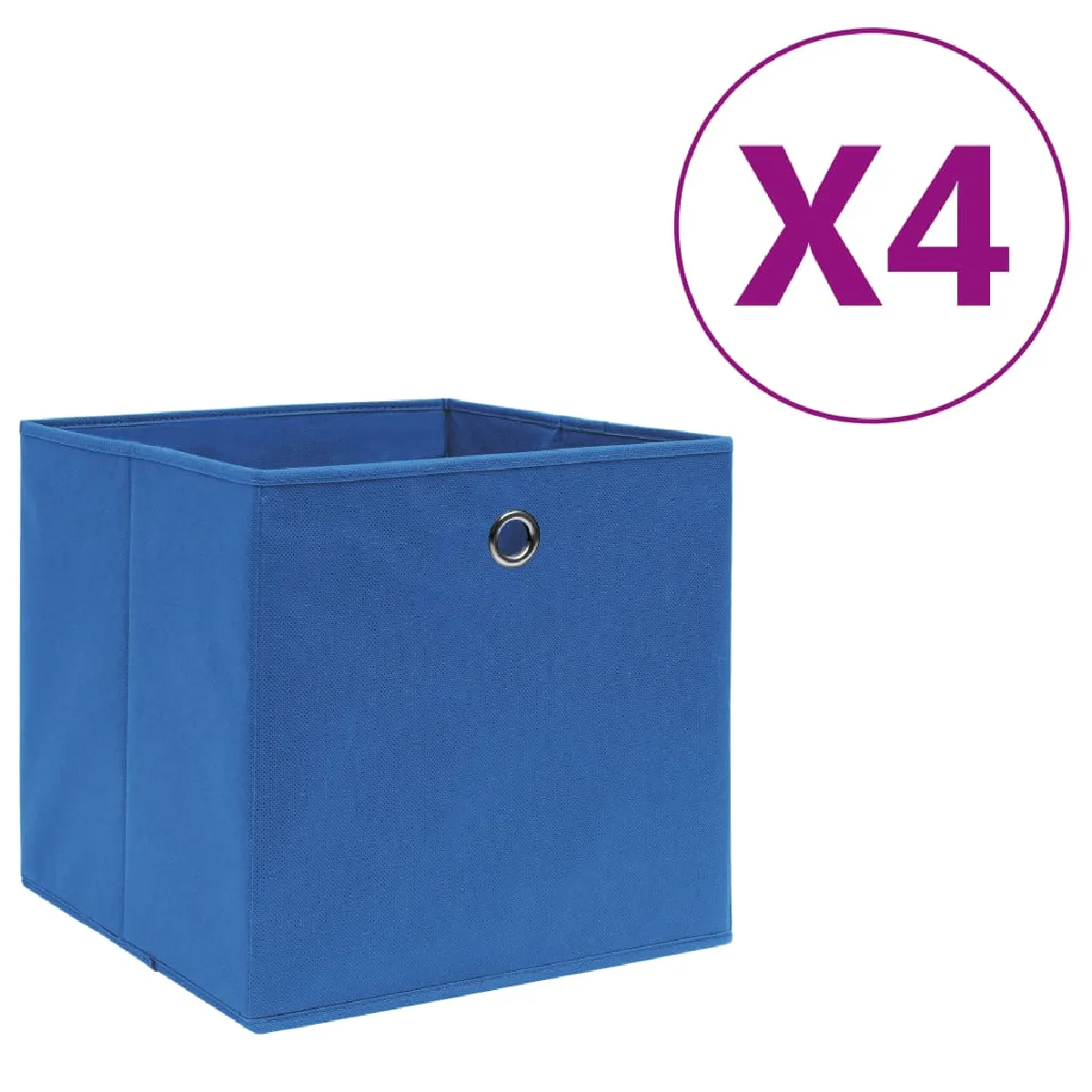 vidaXL Boîtes de rangement 4 pcs - Bleu