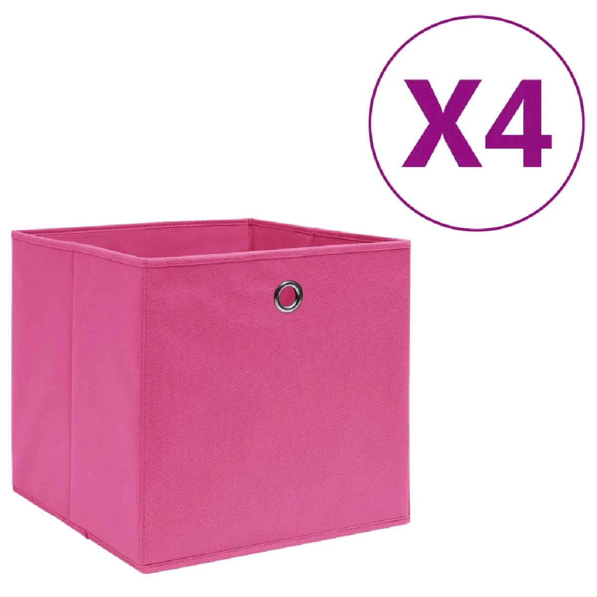 VidaXL Boîtes de Rangement Tissu - Rose 28x28x28 cm