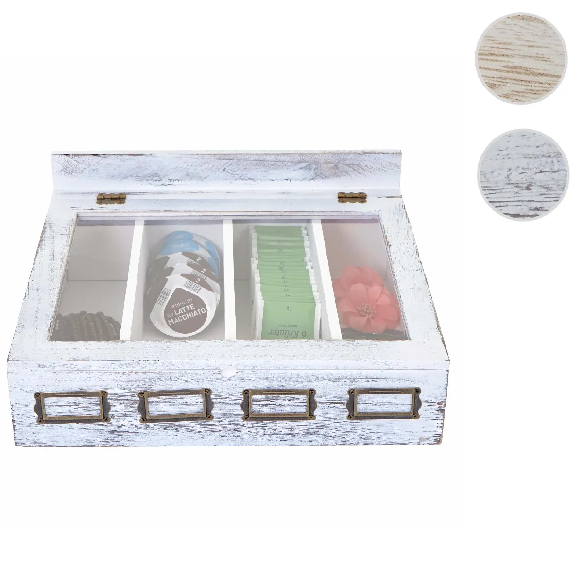 Mendler Blanc Boîte De Rangement 4 Tiroirs