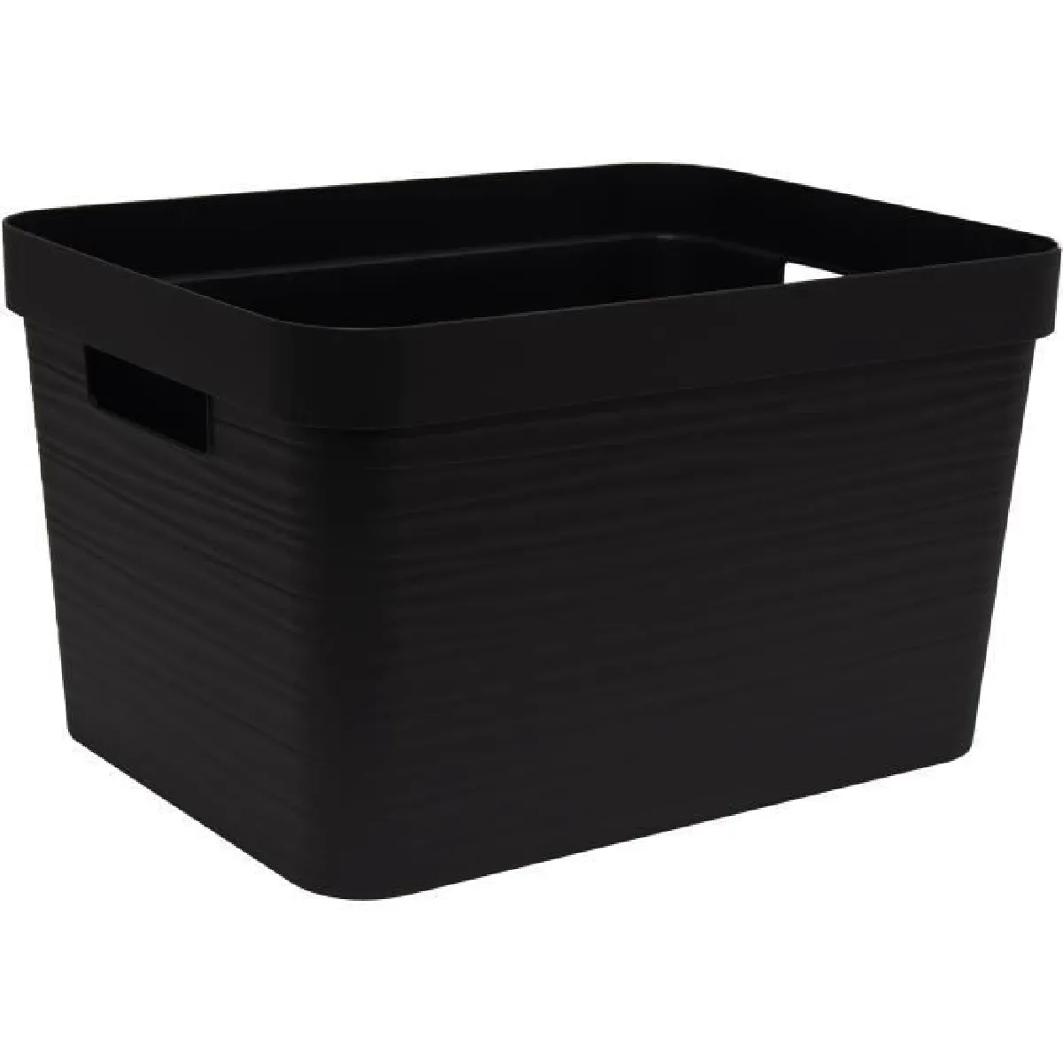 Eda Plastiques Noir Boîte De Rangement Decor Stone