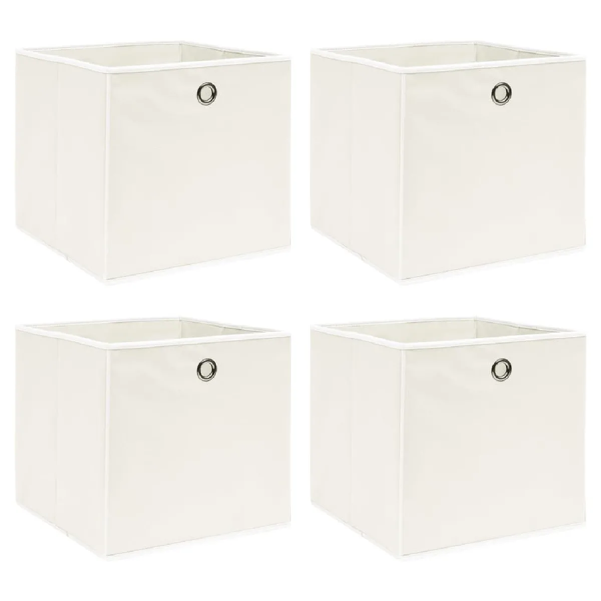 VidaXL Boîtes Rangement 4 pcs Blanc 32x32x32 cm Tissu