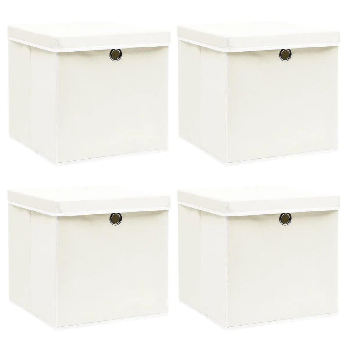 vidaXL Boîtes de rangement - Blanc