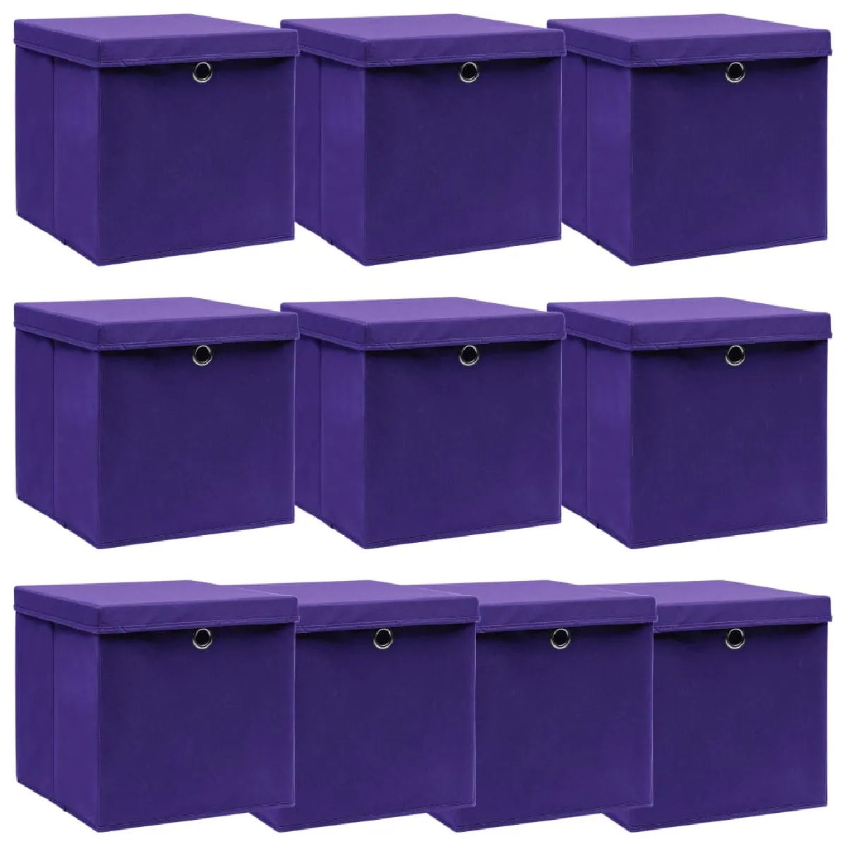 vidaXL Boîtes Rangement 10 pcs - vue 2