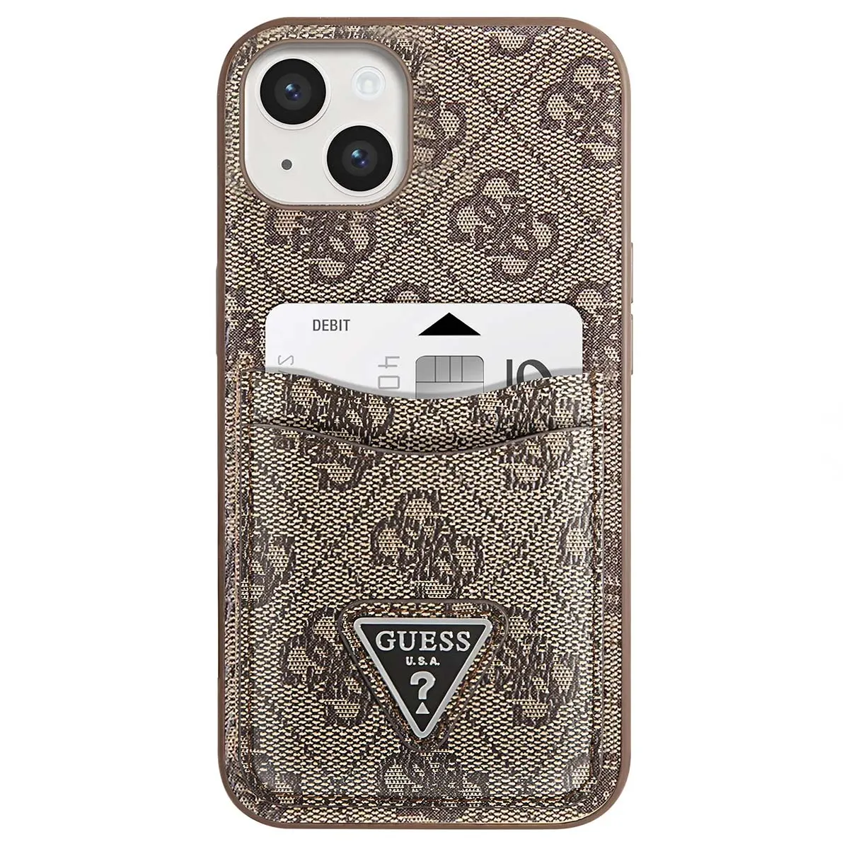 Guess Marron Coque Pu 4G Porte-Cartes Pour Iphone 14 Plus - Image 3