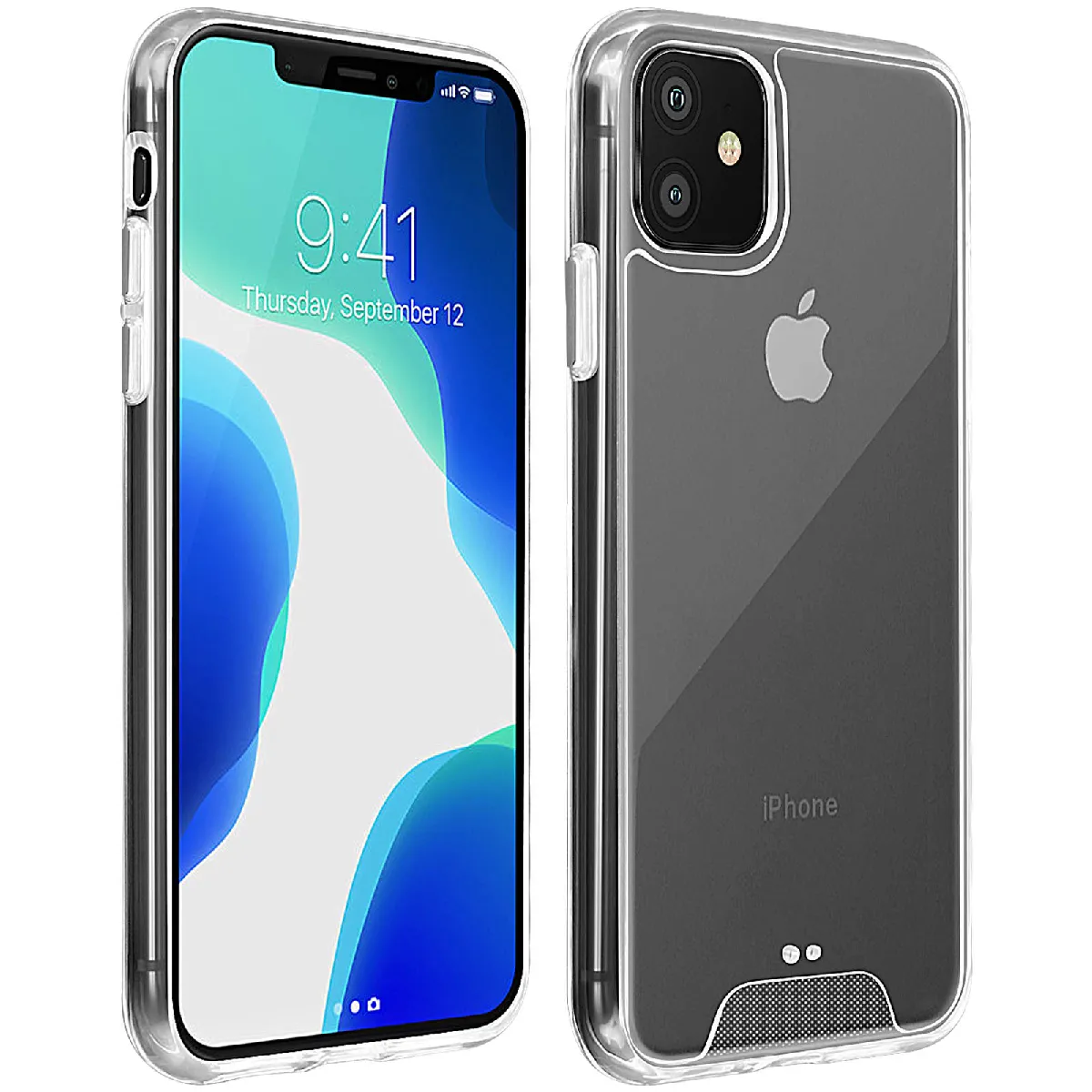 Avizar Coque Iphone 11 Protection Bi-Matière Bumper Collection Cristal Transparent