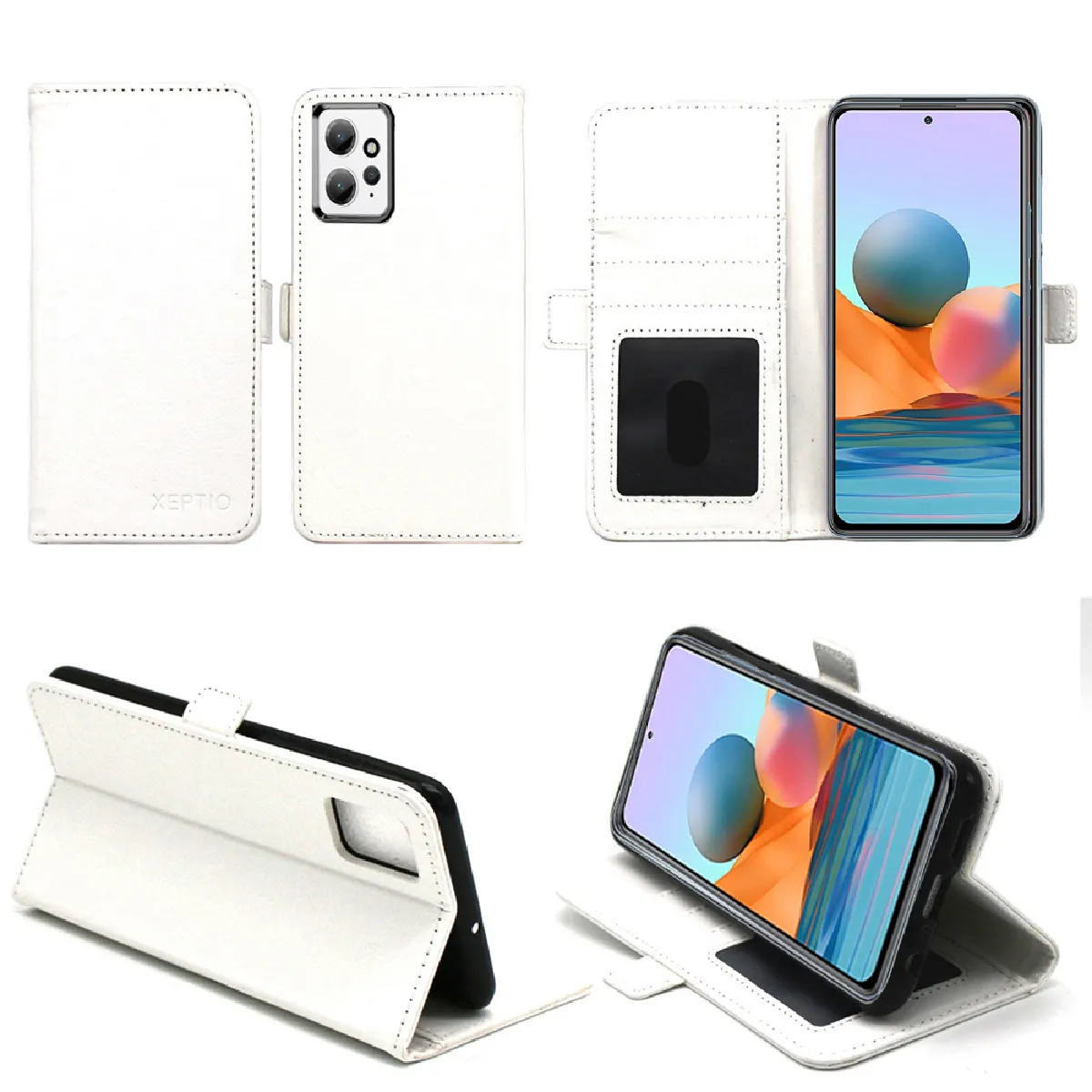 Xeptio Blanc Housse Portefeuille Porte-Cartes En Similicuir Xiaomi Redmi Note 12 4G