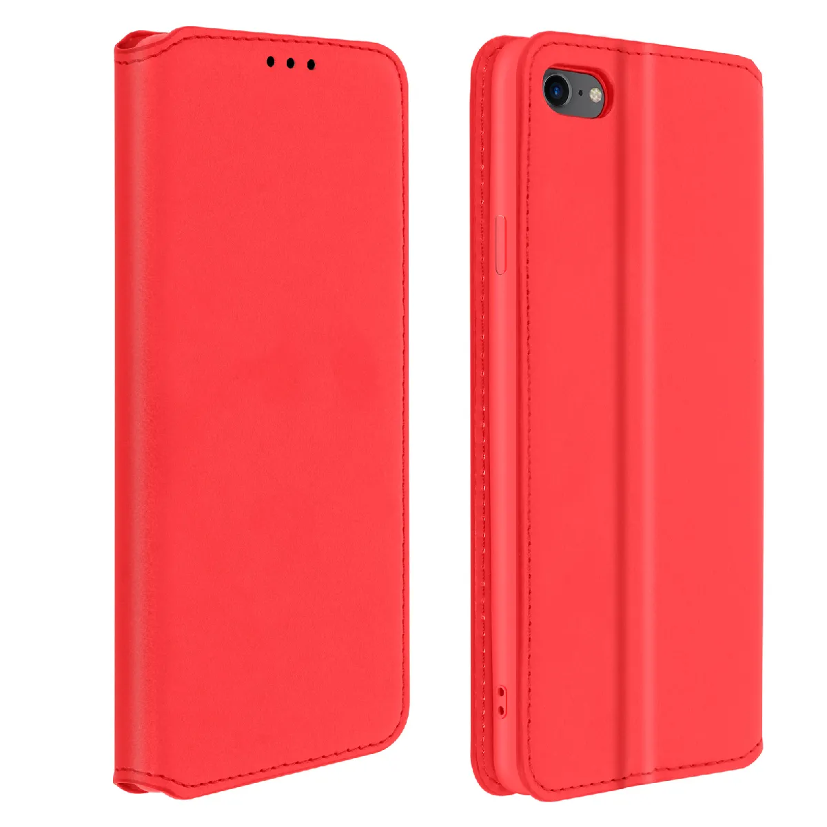 Avizar Rouge Housse Pour Iphone Se 2022 / 2020 Et 8 / 7 Folio Portefeuille Fonction Support