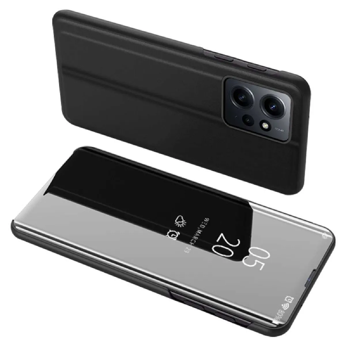 Htdmobiles Claire/Noir Housse Portefeuille Xiaomi Redmi Note 12 4G