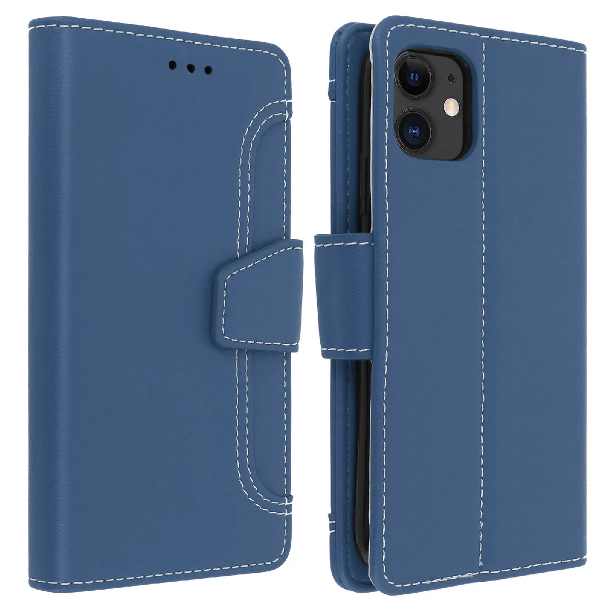 Avizar Bleu Housse Pour Iphone 11 Étui Folio Portefeuille Fonction Support