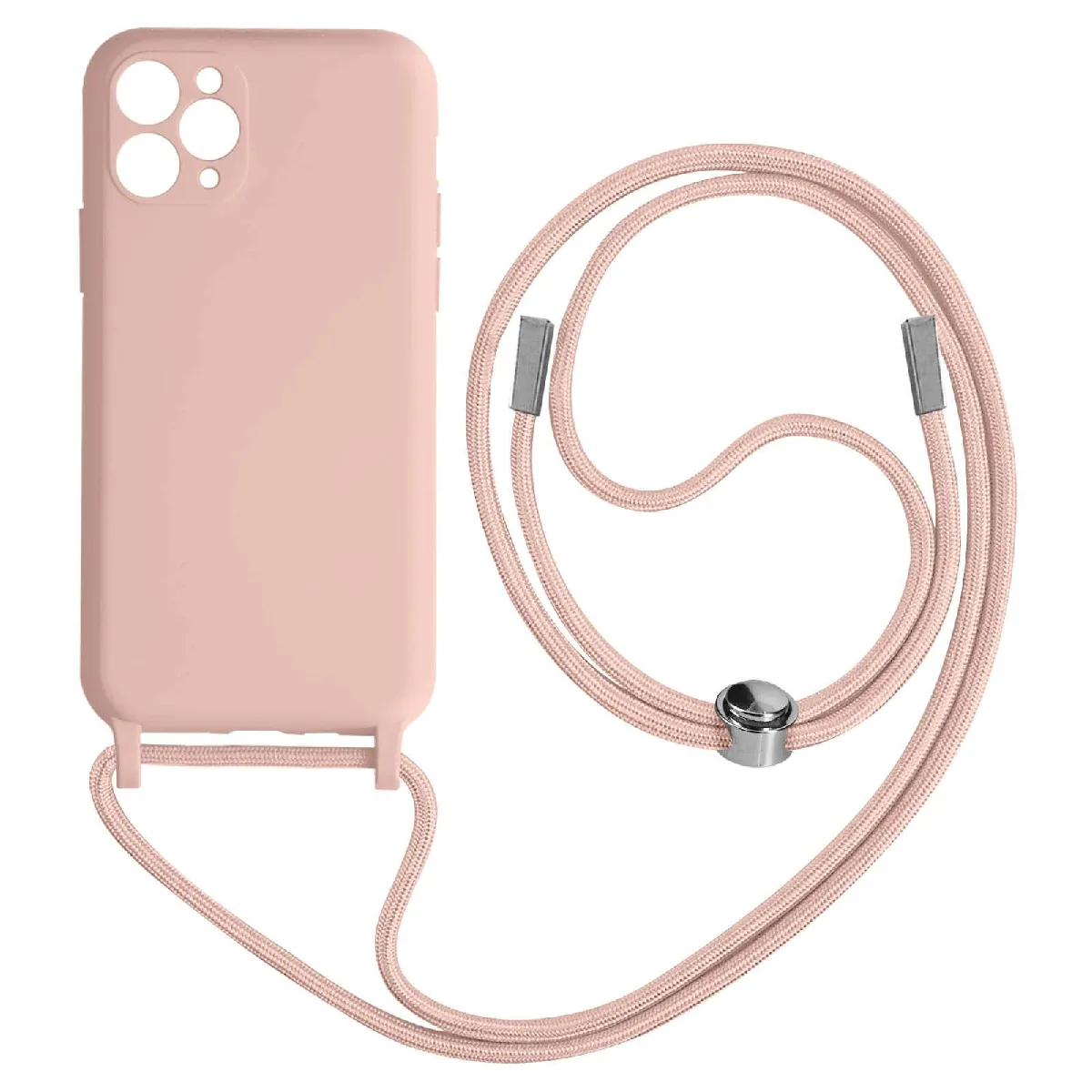 Avizar Rose Coque Cordon Pour Iphone 11 Pro Max Semi-Rigide Lanière Tour Du Cou 80Cm