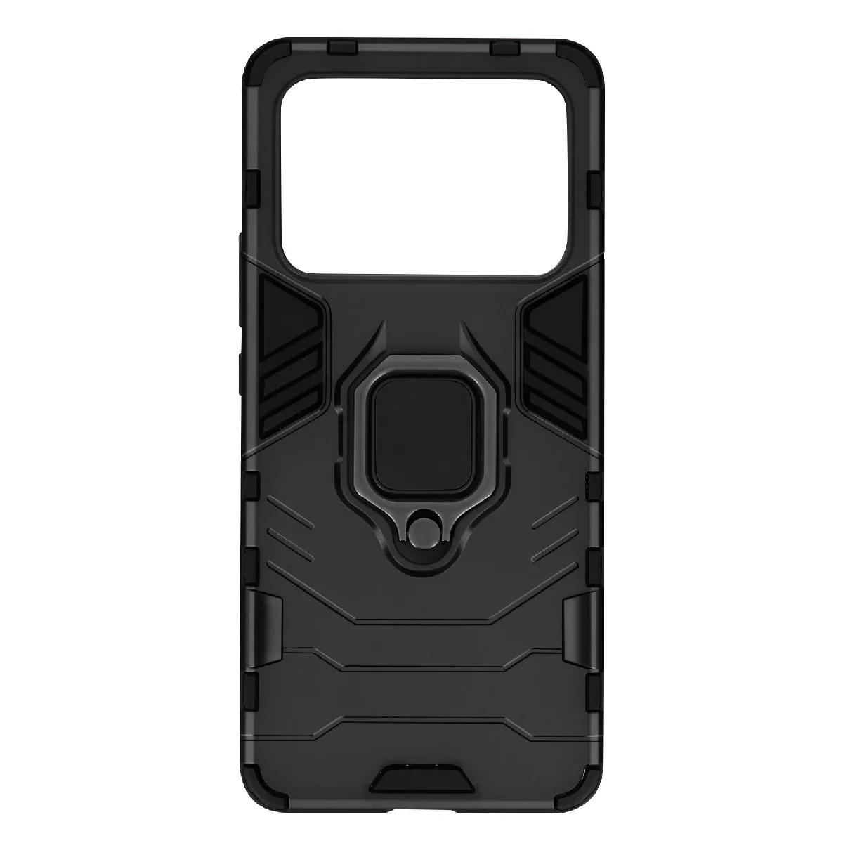 Avizar Noir Coque Xiaomi Mi 11 Ultra Hybride Antichoc Bague Métallique Support