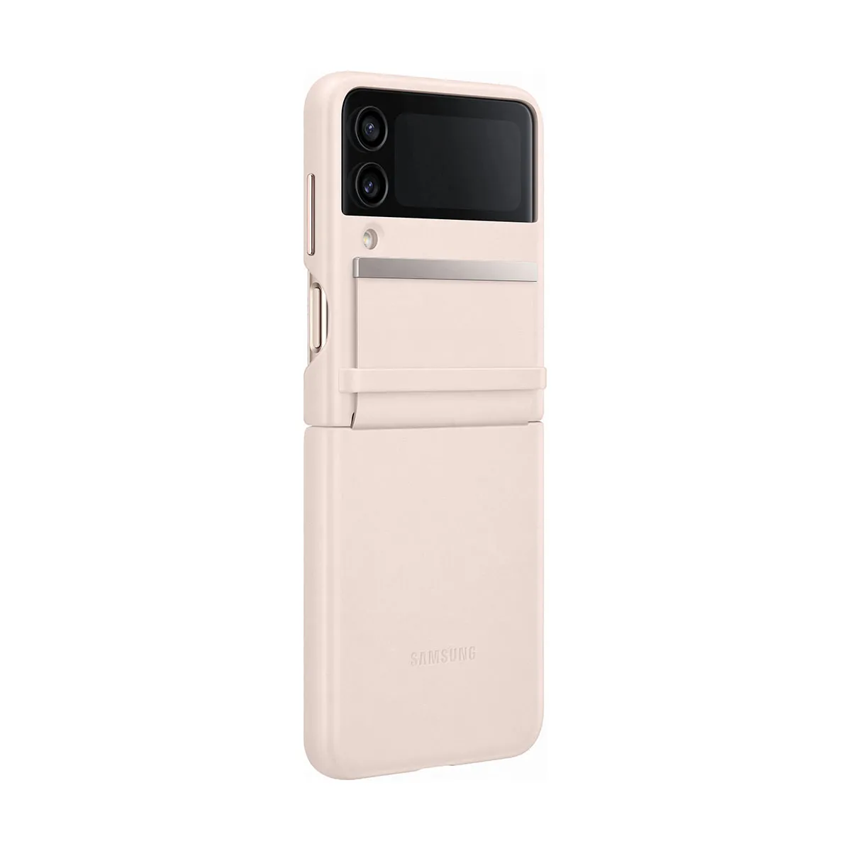 Coque en cuir pour Samsung Galaxy Z Flip 4 Rose