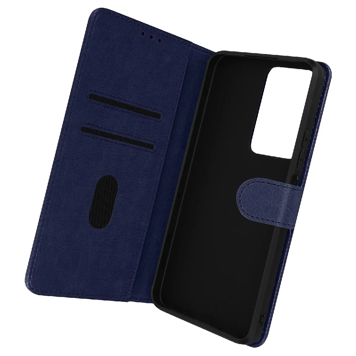 Avizar Bleu Housse Pour Xiaomi Poco F4 5G Clapet Portefeuille Support Vidéo Nuit