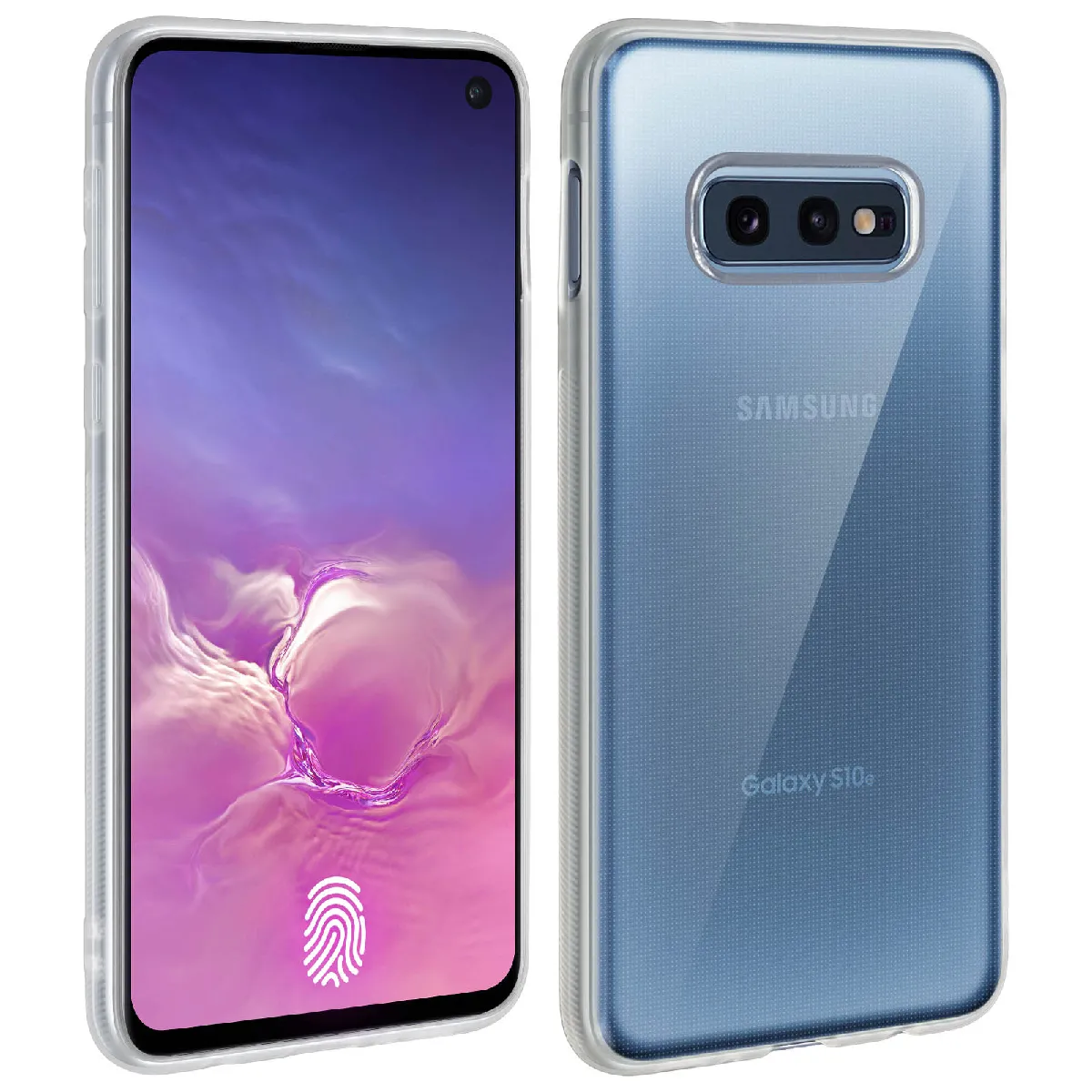 Avizar Coque Samsung Galaxy S10e Silicone Gel + Film Ecran Verre Trempé Transparent