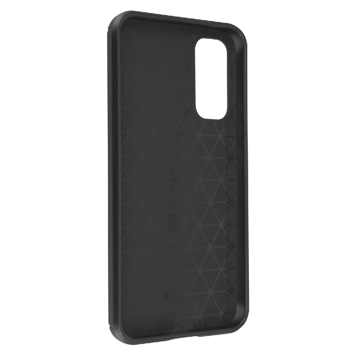 Avizar Noir Coque Pour Galaxy A54 5G Renforcée Souple Carbone Effet Brossé