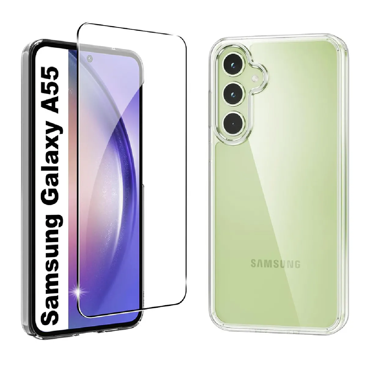 Xeptio Noir Coque Avec Protection Écran Samsung Galaxy A55 5G