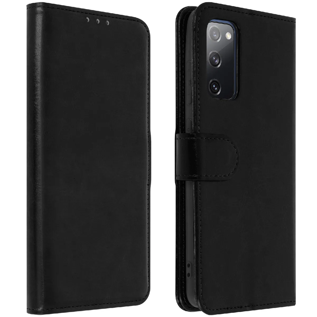 Avizar Noir Housse Pour Samsung Galaxy S20 Fe Folio Vintage Porte-Carte Fonction Support
