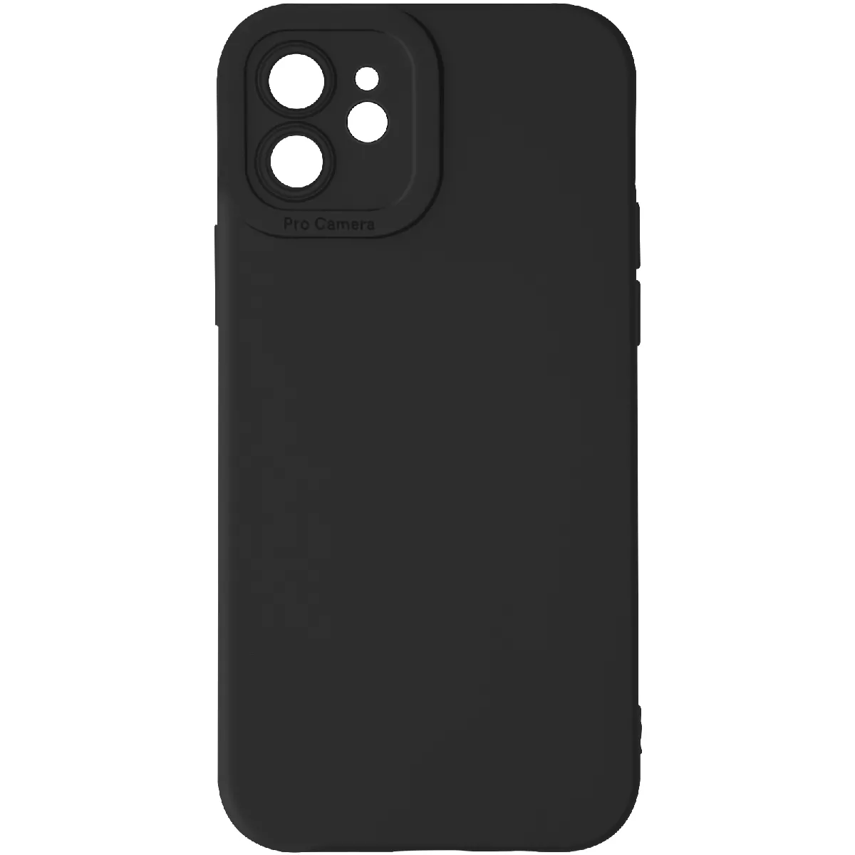 Avizar Noir Coque Pour Iphone 12 Silicone Mat Protection Caméra