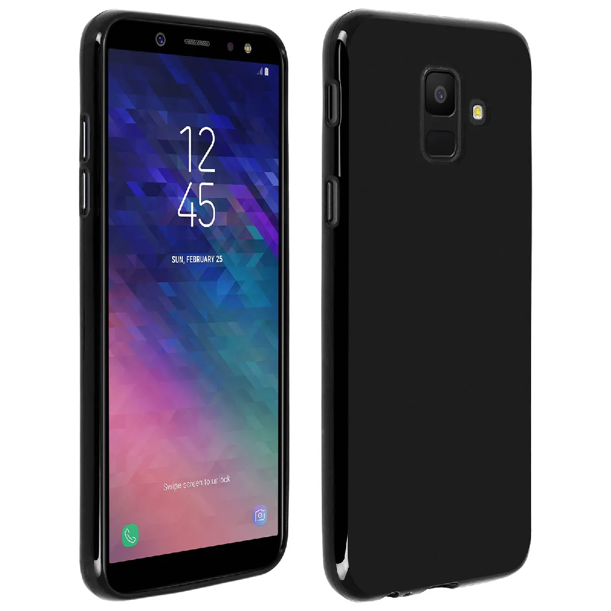 Avizar Noir Coque Pour Samsung Galaxy A6 Coque Silicone Gel Protection Dos Antitraces