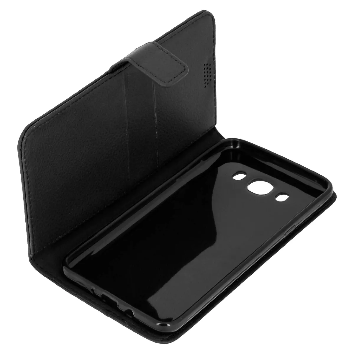 Avizar Noir Housse Étui Folio Portefeuille Pour Samsung Galaxy J7 2016 - Fonction Support
