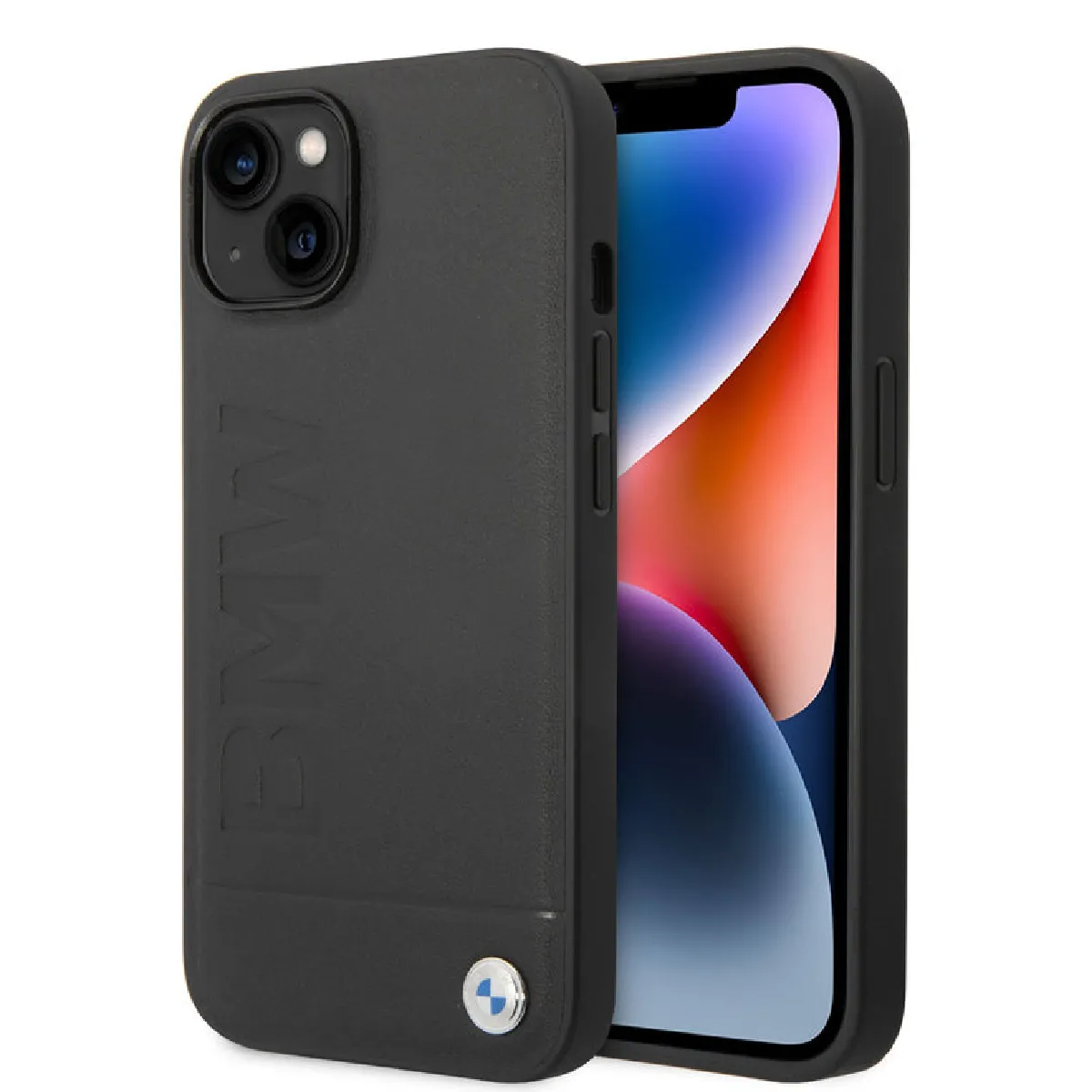 Bmw Noir Coque En Cuir Pu Pour Iphone 14 Plus - Couleur - Image 2