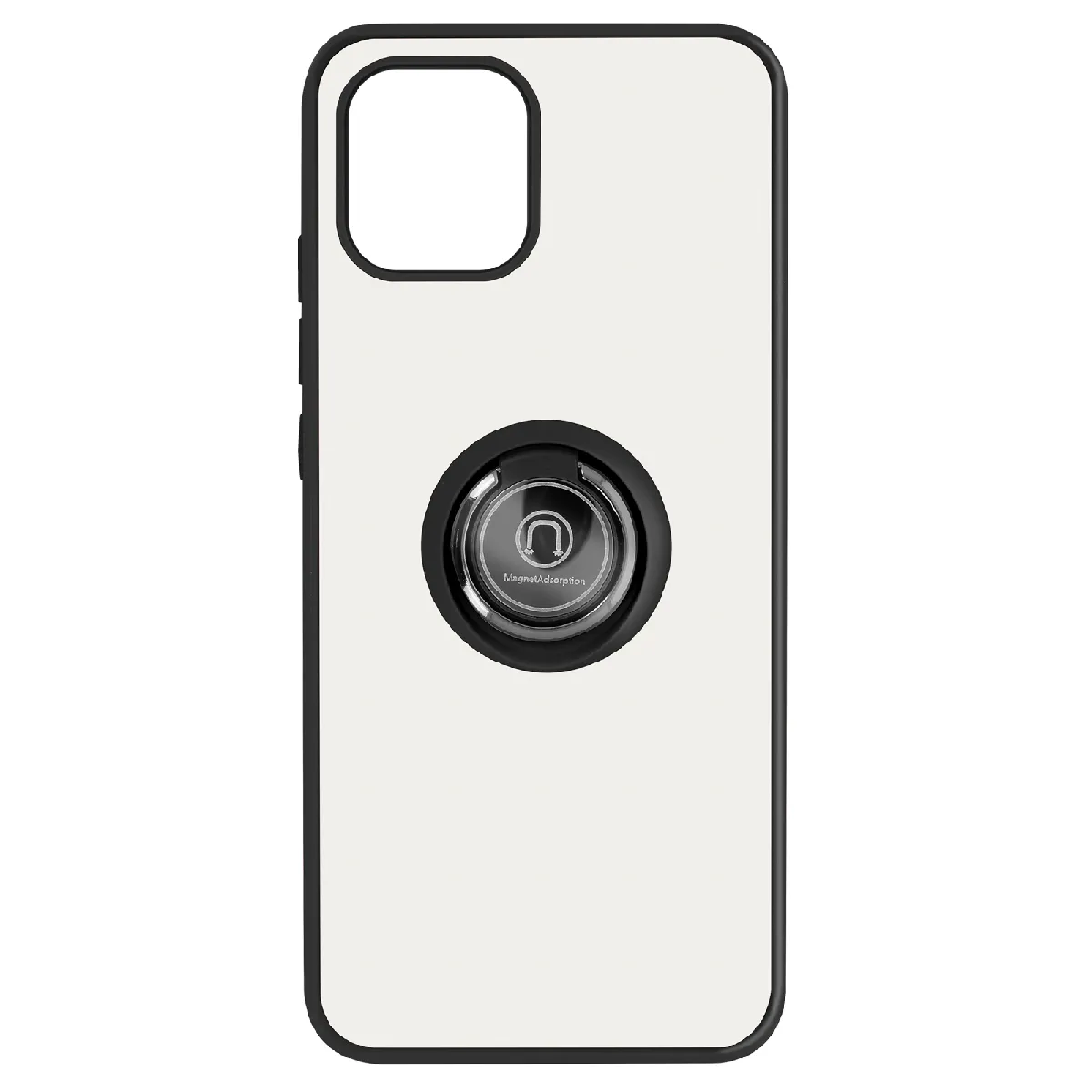 Avizar Noir Coque Pour Samsung Galaxy A03 Bi-Matière Bague Métallique Support Vidéo