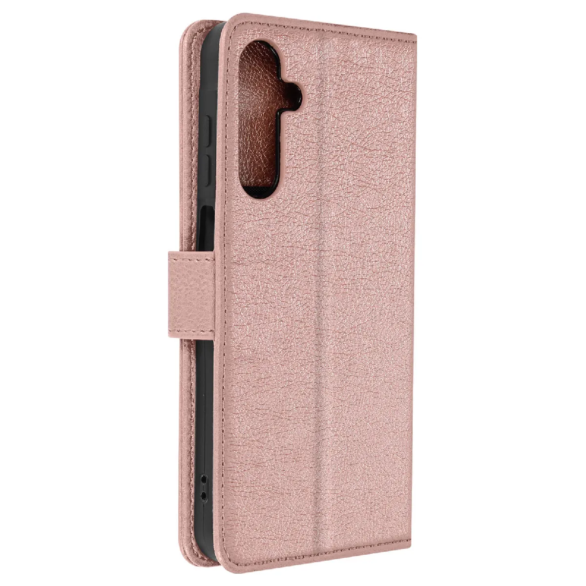 Avizar Rose Étui Pour Samsung Galaxy A25 Portefeuille Et Support Vidéo Champagne