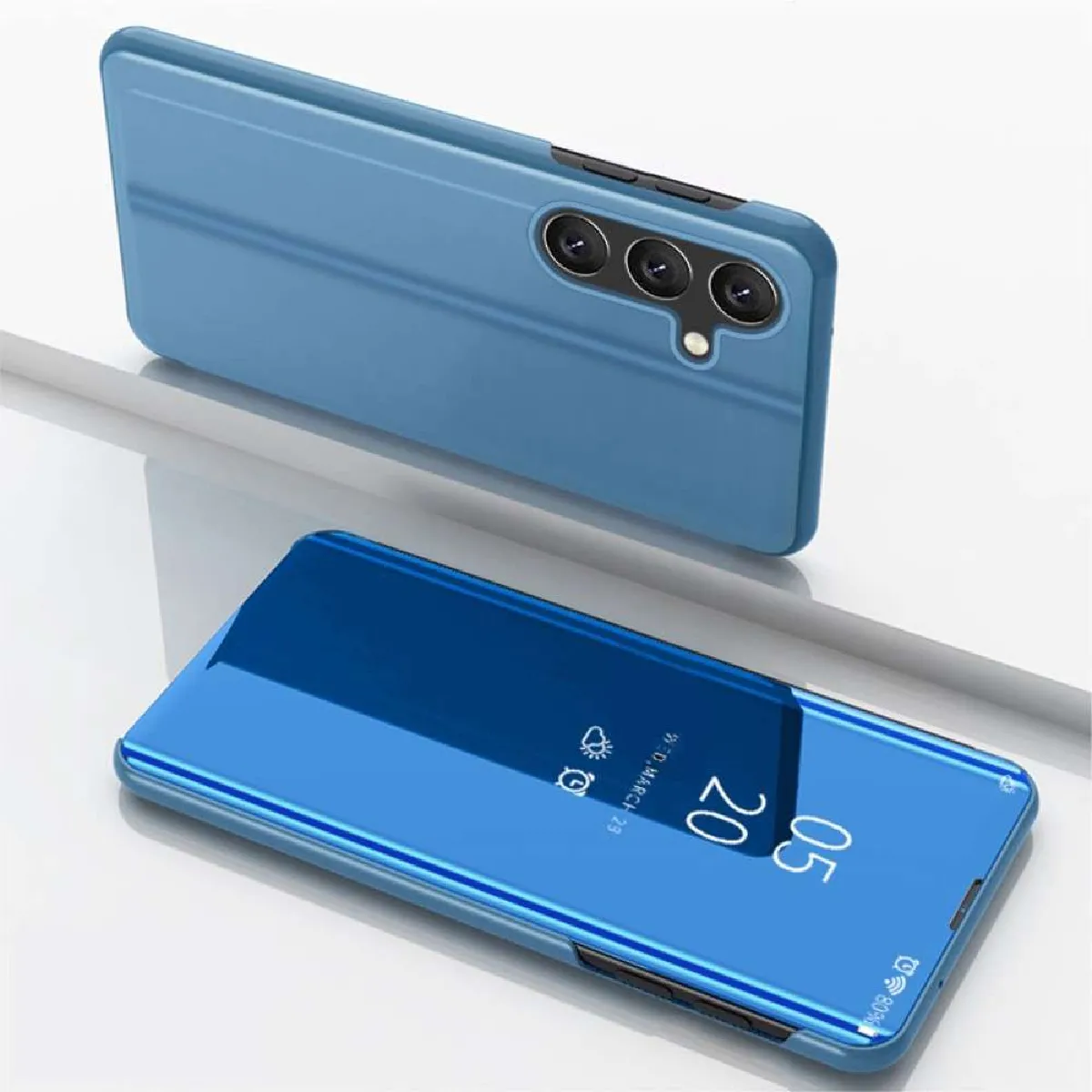 Htdmobiles Bleu Étui Portefeuille À Fenêtre Transparente Samsung Galaxy A54 5G