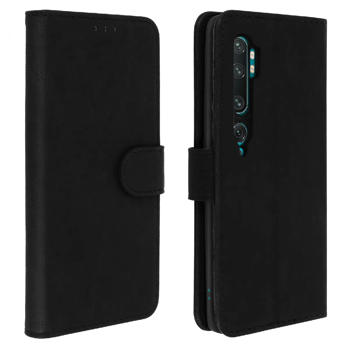 Avizar Noir Étui Pour Xiaomi Mi Note 10/Note 10 Pro Porte-Cartes Fonction Support