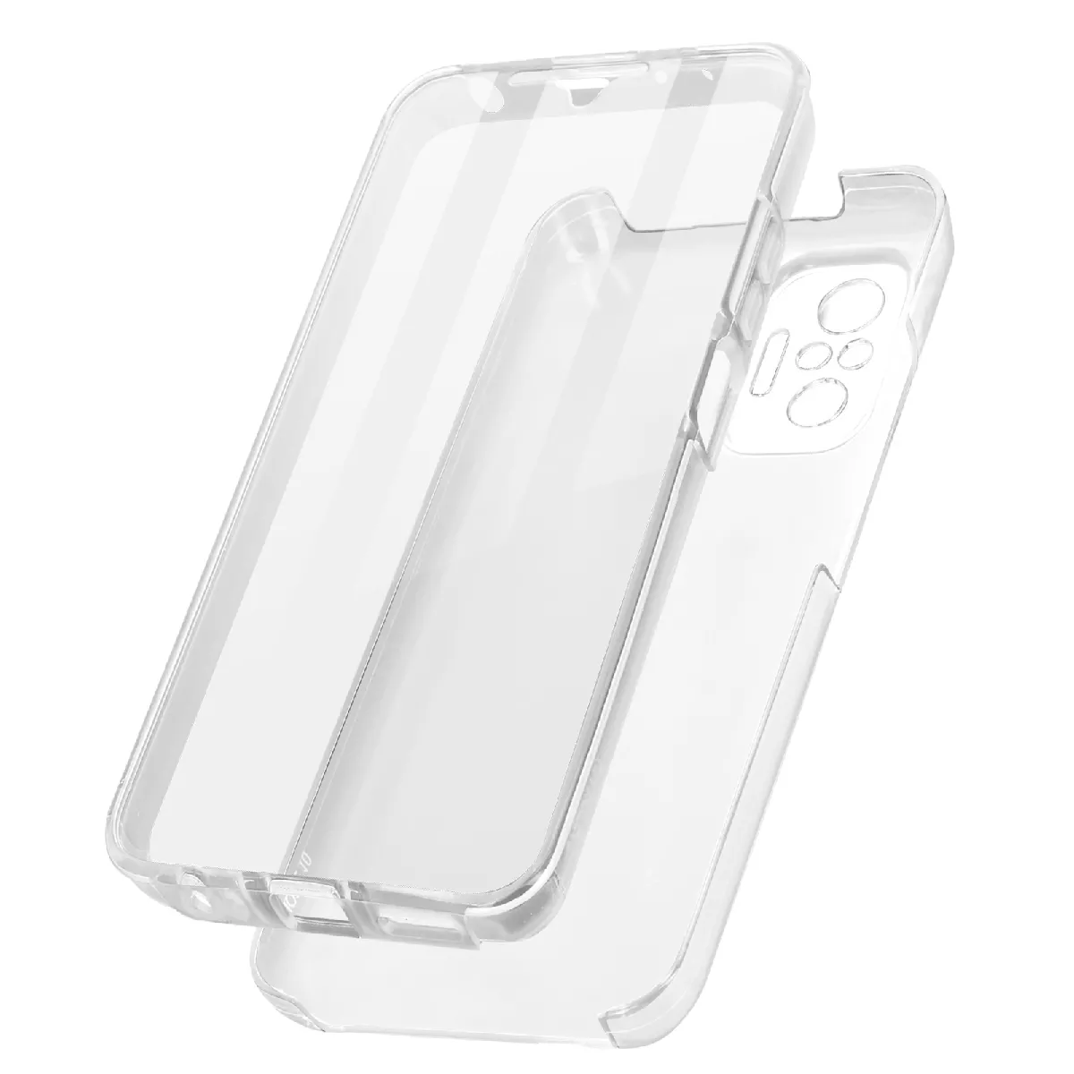 Avizar Coque Xiaomi Redmi Note 10 Pro Arrière Rigide Et Avant Souple Transparent