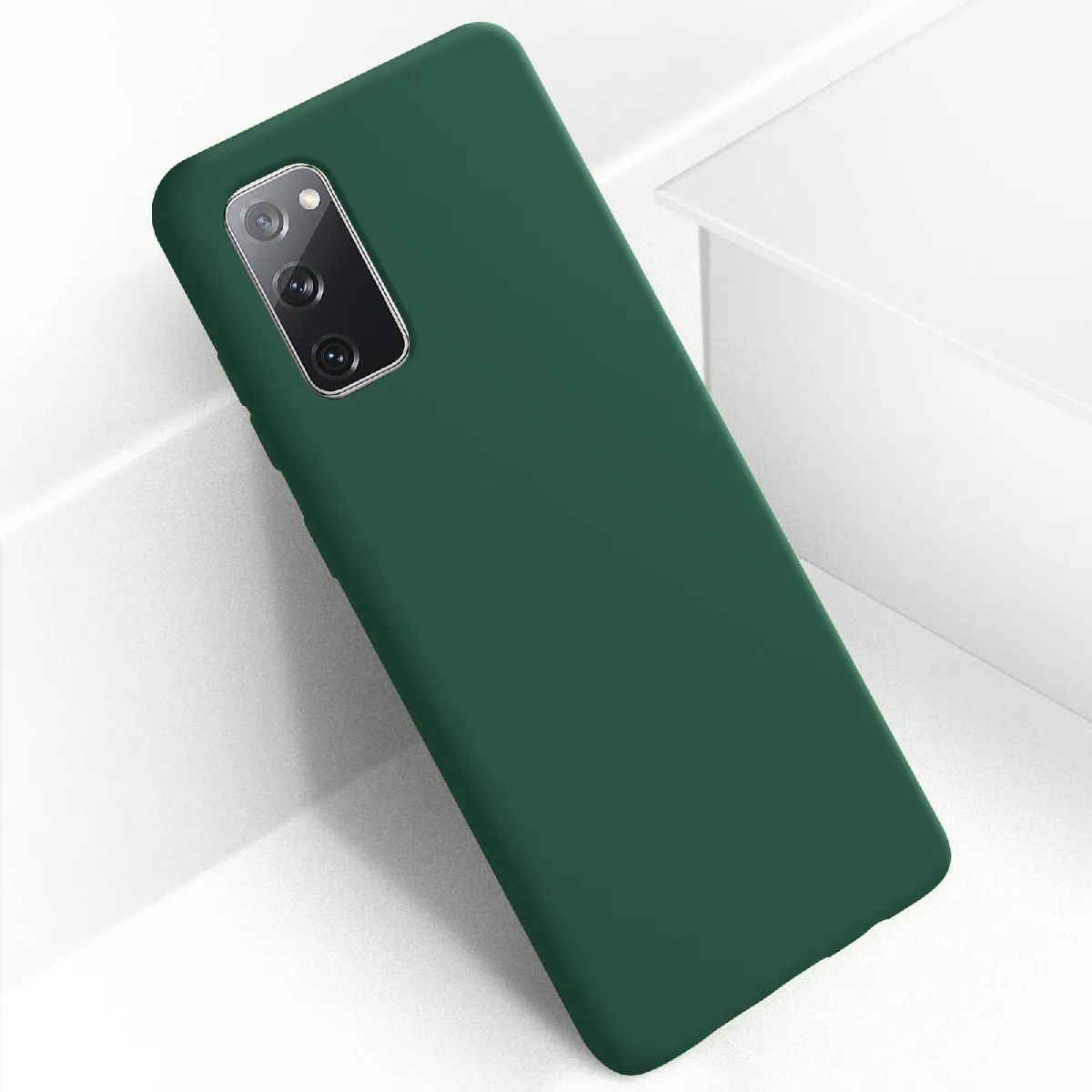 Avizar Vert Coque Pour Samsung Galaxy S20 Fe Semi-Rigide Soft Touch Compatible Qi