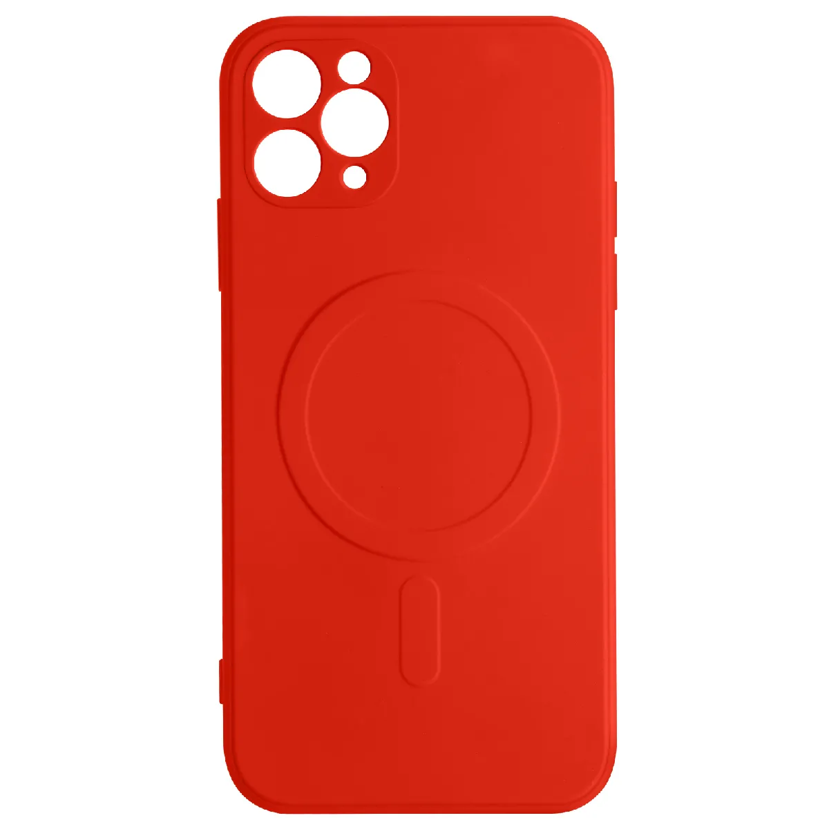 Avizar Rouge Coque Magsafe Iphone 11 Pro Max Silicone Intérieur Soft-Touch Mag Cover