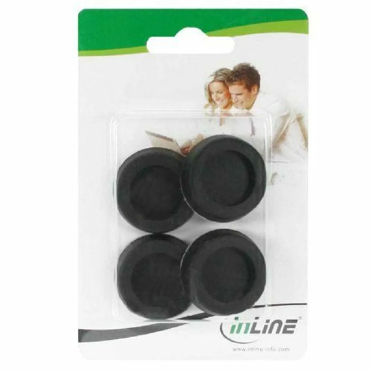 Inline Noir Pieds En Caoutchouc Pour Boîtier D'ordinateur, Lot De 4, - Neuf - Image 4