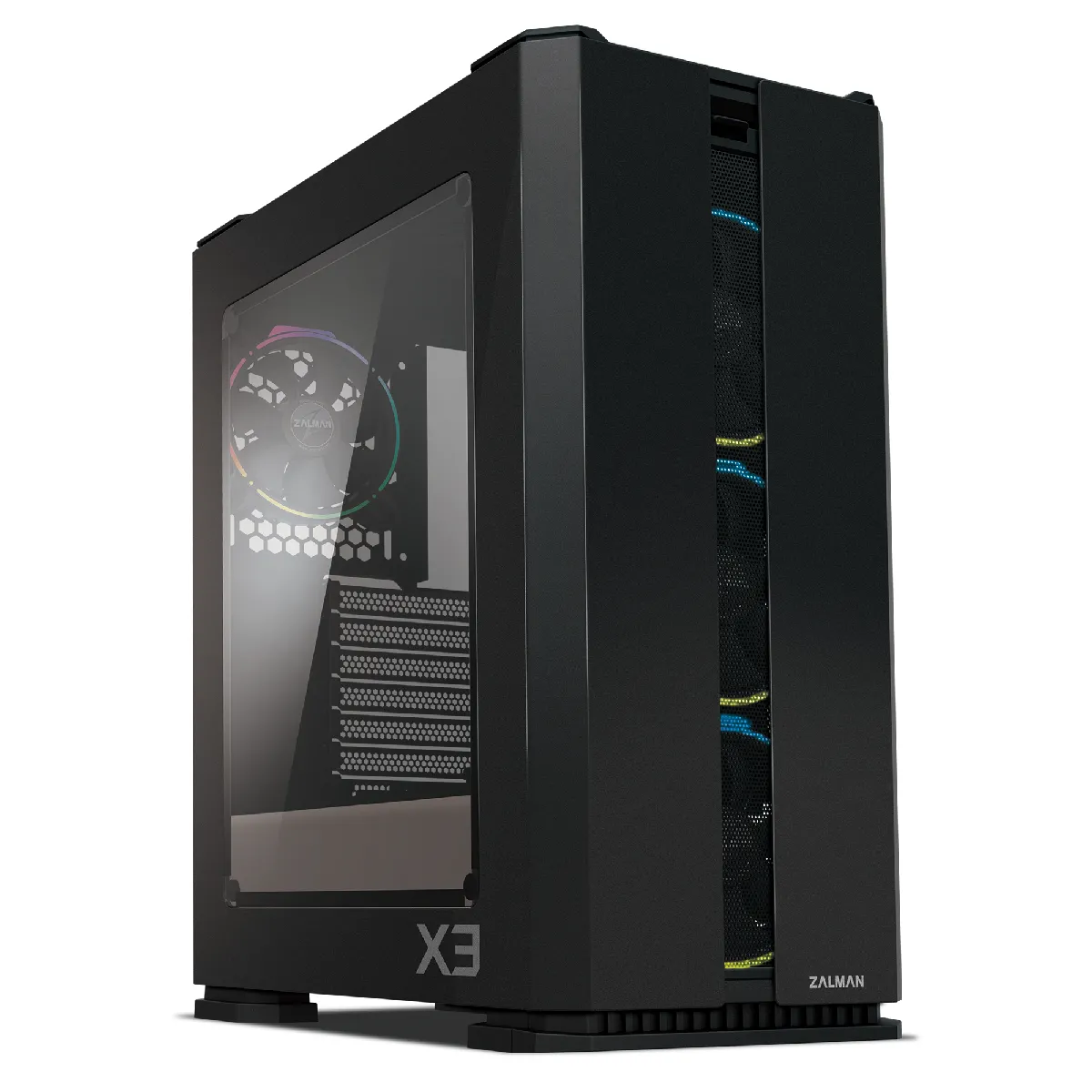 Zalman Noir X3 - Tour - Atx - Panneau Latéral Fenêtré (Verre Trempé) - Pas D'alimentation - Usb/Audio - Image 3