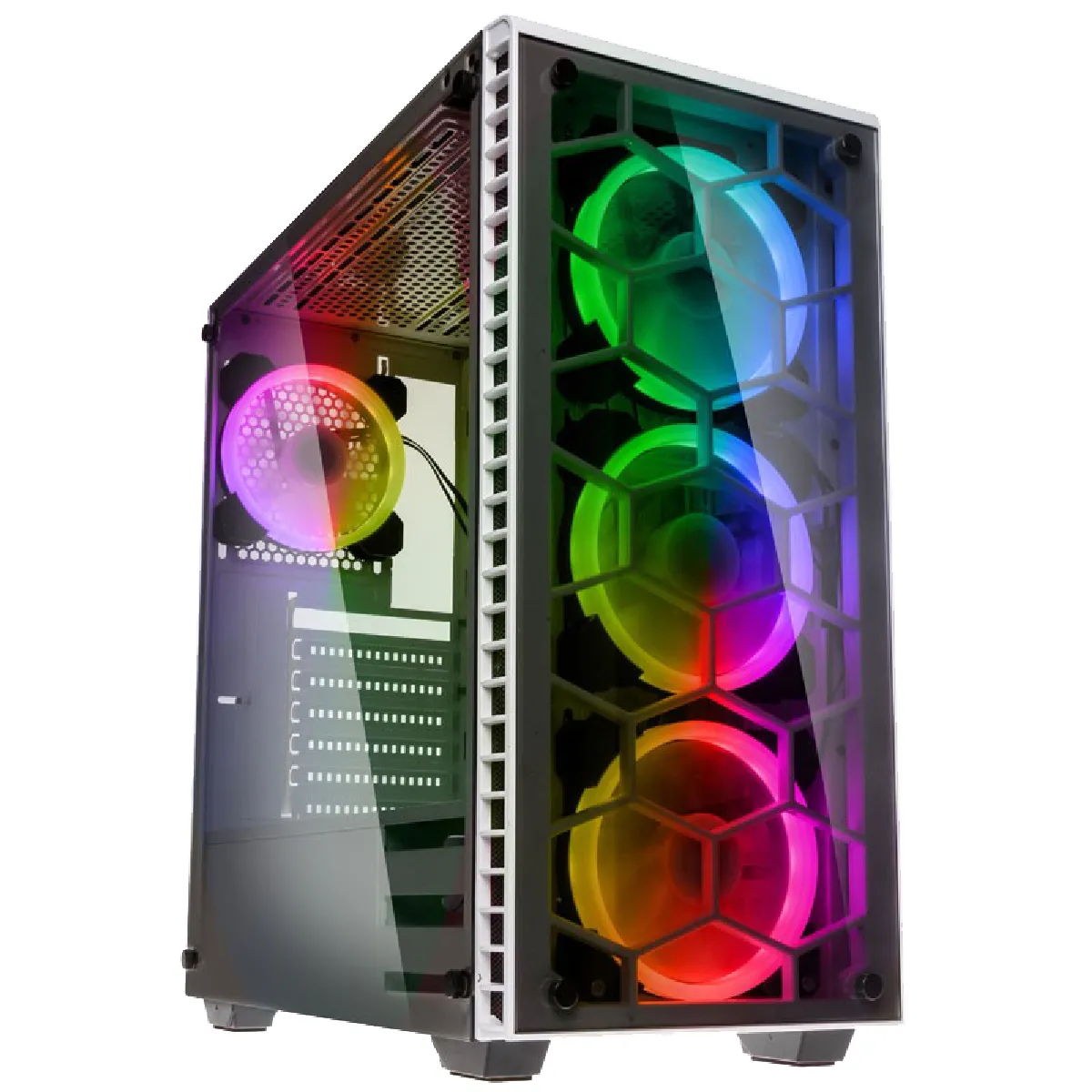 Kolink Noir/Blanc Observatory Rgb - Tour - Atx Étendu - Panneau Latéral Fenêtré (Verre Trempé) - Pas D'alimentation (Atx) - Usb/Audio - Image 5
